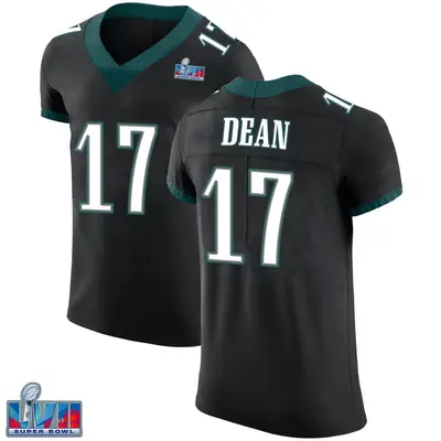 Men's Elite Nakobe Dean Philadelphia Eagles Black Alternate Vapor Untouchable Super Bowl LVII Patch Jersey