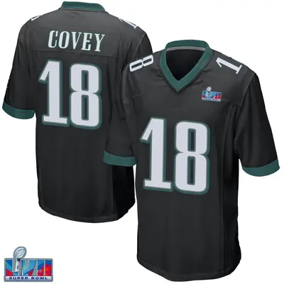 Men's Game Britain Covey Philadelphia Eagles Black Alternate Super Bowl LVII Patch Jersey