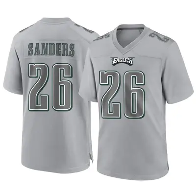 Men's Game Miles Sanders Philadelphia Eagles Gray Atmosphere Fashion Jersey