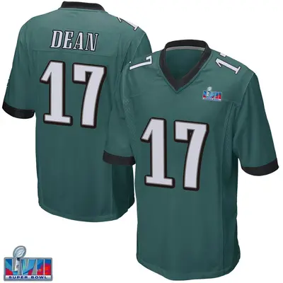 Men's Game Nakobe Dean Philadelphia Eagles Green Team Color Super Bowl LVII Patch Jersey