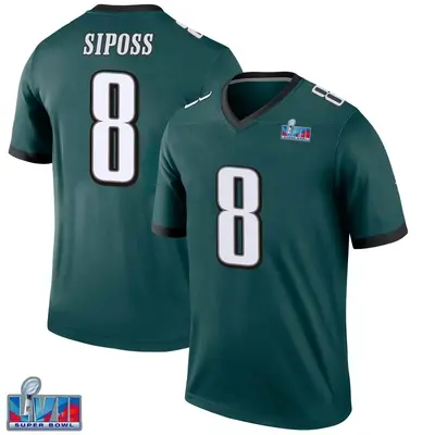 Men's Legend Arryn Siposs Philadelphia Eagles Green Super Bowl LVII Patch Jersey