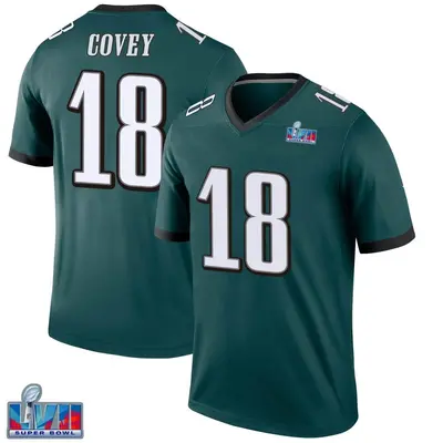 Men's Legend Britain Covey Philadelphia Eagles Green Super Bowl LVII Patch Jersey