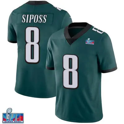 Men's Limited Arryn Siposs Philadelphia Eagles Green Midnight Team Color Vapor Untouchable Super Bowl LVII Patch Jersey