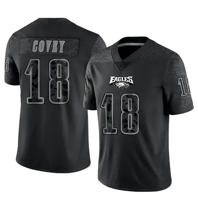 Men's Limited Britain Covey Philadelphia Eagles Black Reflective Jersey