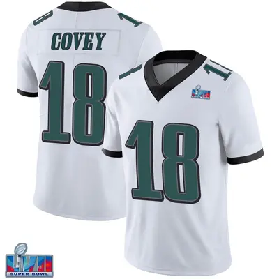 Men's Limited Britain Covey Philadelphia Eagles White Vapor Untouchable Super Bowl LVII Patch Jersey