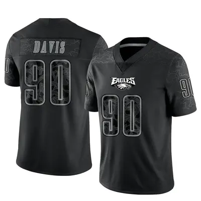 Men's Limited Jordan Davis Philadelphia Eagles Black Reflective Jersey