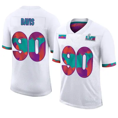 Men's Limited Jordan Davis Philadelphia Eagles White Super Bowl LVII Jersey