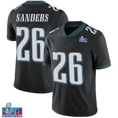 Men's Limited Miles Sanders Philadelphia Eagles Black Alternate Vapor Untouchable Super Bowl LVII Patch Jersey