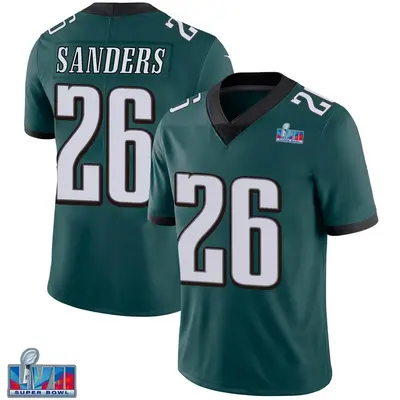 Men's Limited Miles Sanders Philadelphia Eagles Green Midnight Team Color Vapor Untouchable Super Bowl LVII Patch Jersey