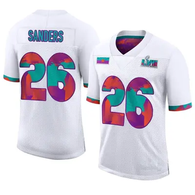Men's Limited Miles Sanders Philadelphia Eagles White Super Bowl LVII Jersey