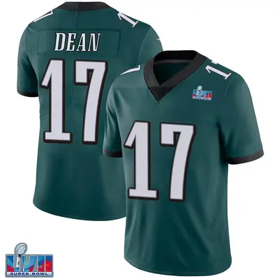 Men's Limited Nakobe Dean Philadelphia Eagles Green Midnight Team Color Vapor Untouchable Super Bowl LVII Patch Jersey