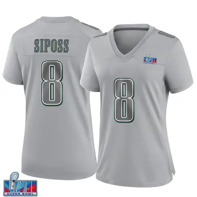 Women's Game Arryn Siposs Philadelphia Eagles Gray Atmosphere Fashion Super Bowl LVII Patch Jersey