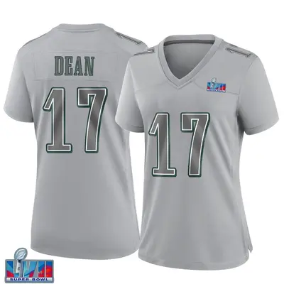 Women's Game Nakobe Dean Philadelphia Eagles Gray Atmosphere Fashion Super Bowl LVII Patch Jersey