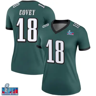 Women's Legend Britain Covey Philadelphia Eagles Green Super Bowl LVII Patch Jersey