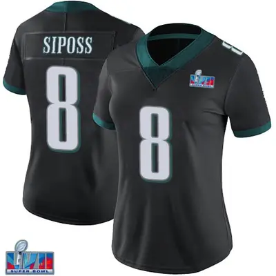 Women's Limited Arryn Siposs Philadelphia Eagles Black Alternate Vapor Untouchable Super Bowl LVII Patch Jersey