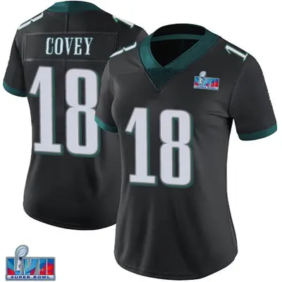 Women's Limited Britain Covey Philadelphia Eagles Black Alternate Vapor Untouchable Super Bowl LVII Patch Jersey
