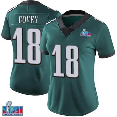 Women's Limited Britain Covey Philadelphia Eagles Green Midnight Team Color Vapor Untouchable Super Bowl LVII Patch Jersey