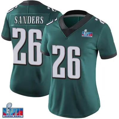 Women's Limited Miles Sanders Philadelphia Eagles Green Midnight Team Color Vapor Untouchable Super Bowl LVII Patch Jersey