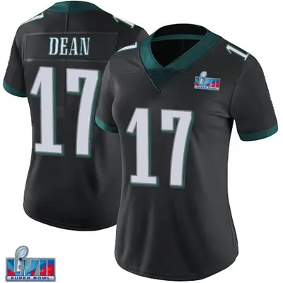 Women's Limited Nakobe Dean Philadelphia Eagles Black Alternate Vapor Untouchable Super Bowl LVII Patch Jersey