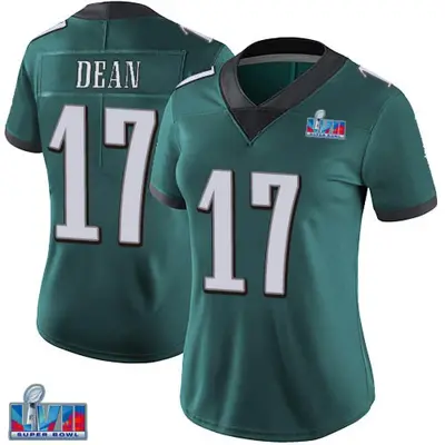 Women's Limited Nakobe Dean Philadelphia Eagles Green Midnight Team Color Vapor Untouchable Super Bowl LVII Patch Jersey