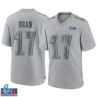 Youth Game Nakobe Dean Philadelphia Eagles Gray Atmosphere Fashion Super Bowl LVII Patch Jersey