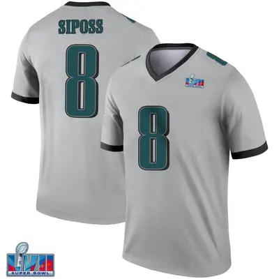 Youth Legend Arryn Siposs Philadelphia Eagles Silver Inverted Super Bowl LVII Patch Jersey