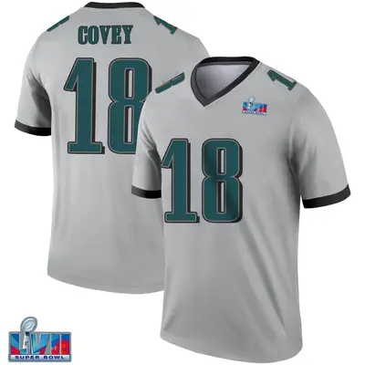 Youth Legend Britain Covey Philadelphia Eagles Silver Inverted Super Bowl LVII Patch Jersey