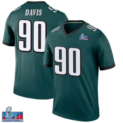 Youth Legend Jordan Davis Philadelphia Eagles Green Super Bowl LVII Patch Jersey