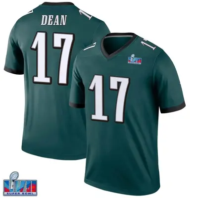 Youth Legend Nakobe Dean Philadelphia Eagles Green Super Bowl LVII Patch Jersey