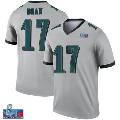 Youth Legend Nakobe Dean Philadelphia Eagles Silver Inverted Super Bowl LVII Patch Jersey