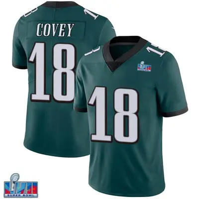 Youth Limited Britain Covey Philadelphia Eagles Green Midnight Team Color Vapor Untouchable Super Bowl LVII Patch Jersey