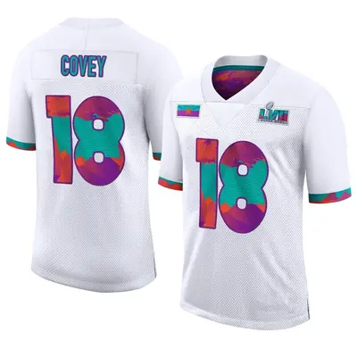 Youth Limited Britain Covey Philadelphia Eagles White Super Bowl LVII Jersey