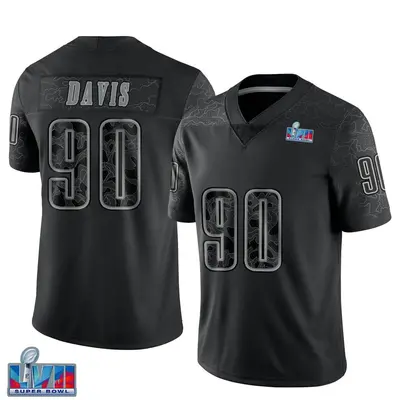 Youth Limited Jordan Davis Philadelphia Eagles Black Reflective Super Bowl LVII Patch Jersey